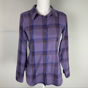 Flylow Brigette purple Plaid Top Size S